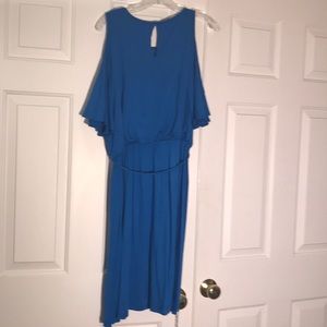 Loft Flair Blue Dress